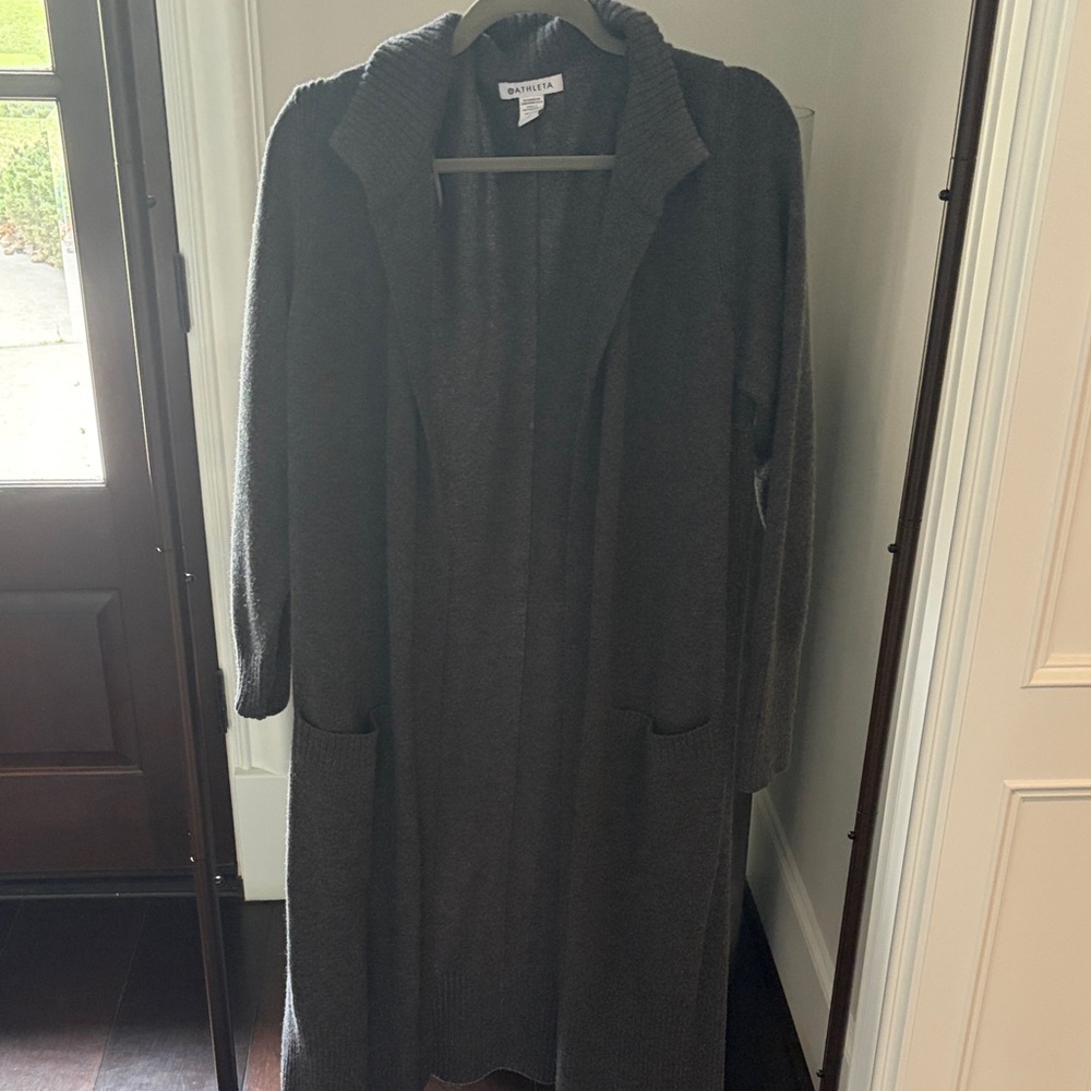 Athleta Gray Long Cardigan Sweater